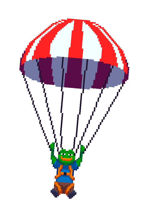 Pepe with parachute